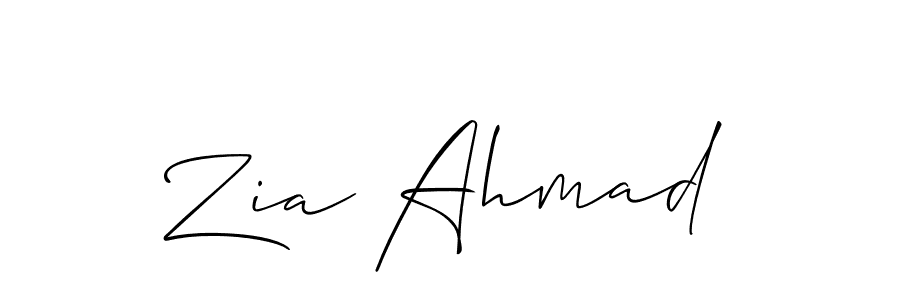 How to make Zia Ahmad name signature. Use Allison_Script style for creating short signs online. This is the latest handwritten sign. Zia Ahmad signature style 2 images and pictures png