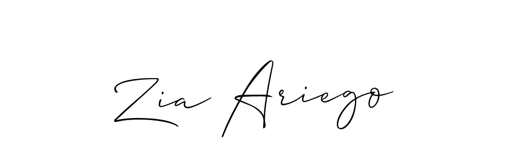 How to make Zia Ariego signature? Allison_Script is a professional autograph style. Create handwritten signature for Zia Ariego name. Zia Ariego signature style 2 images and pictures png