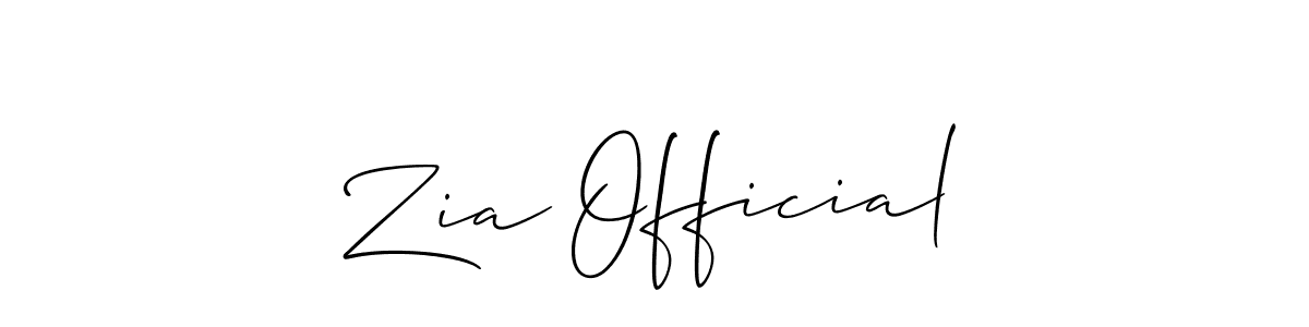 How to make Zia Official name signature. Use Allison_Script style for creating short signs online. This is the latest handwritten sign. Zia Official signature style 2 images and pictures png