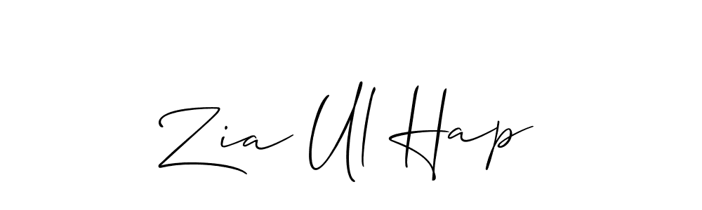 Make a beautiful signature design for name Zia Ul Hap. With this signature (Allison_Script) style, you can create a handwritten signature for free. Zia Ul Hap signature style 2 images and pictures png