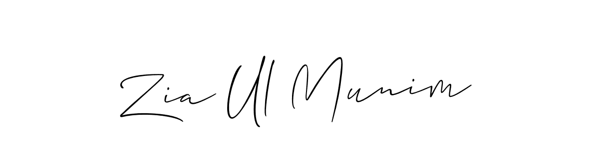 Allison_Script is a professional signature style that is perfect for those who want to add a touch of class to their signature. It is also a great choice for those who want to make their signature more unique. Get Zia Ul Munim name to fancy signature for free. Zia Ul Munim signature style 2 images and pictures png