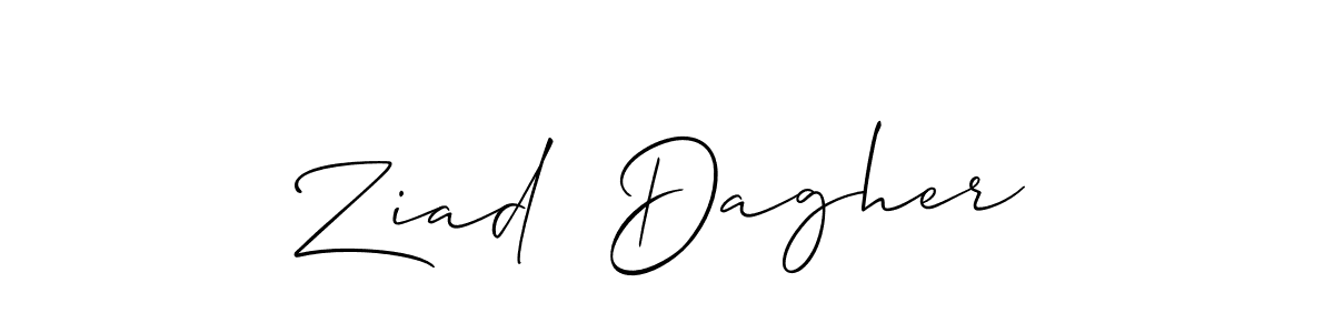 How to make Ziad  Dagher name signature. Use Allison_Script style for creating short signs online. This is the latest handwritten sign. Ziad  Dagher signature style 2 images and pictures png