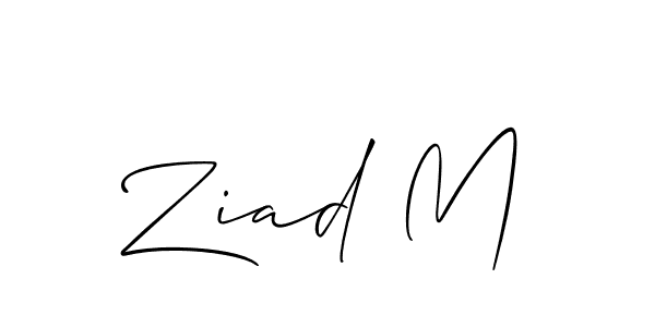 How to make Ziad M name signature. Use Allison_Script style for creating short signs online. This is the latest handwritten sign. Ziad M signature style 2 images and pictures png