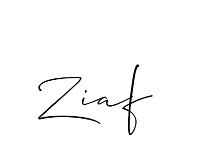 Create a beautiful signature design for name Ziaf. With this signature (Allison_Script) fonts, you can make a handwritten signature for free. Ziaf signature style 2 images and pictures png