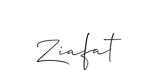 Design your own signature with our free online signature maker. With this signature software, you can create a handwritten (Allison_Script) signature for name Ziafat. Ziafat signature style 2 images and pictures png