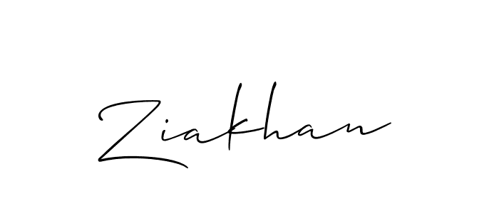 Make a beautiful signature design for name Ziakhan. With this signature (Allison_Script) style, you can create a handwritten signature for free. Ziakhan signature style 2 images and pictures png