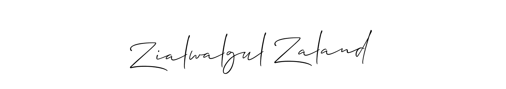 Use a signature maker to create a handwritten signature online. With this signature software, you can design (Allison_Script) your own signature for name Zialwalgul Zaland. Zialwalgul Zaland signature style 2 images and pictures png