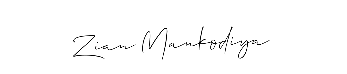 How to Draw Zian Mankodiya signature style? Allison_Script is a latest design signature styles for name Zian Mankodiya. Zian Mankodiya signature style 2 images and pictures png