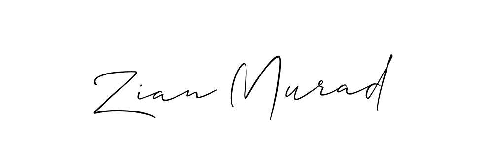 Make a beautiful signature design for name Zian Murad. With this signature (Allison_Script) style, you can create a handwritten signature for free. Zian Murad signature style 2 images and pictures png