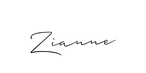 Zianne stylish signature style. Best Handwritten Sign (Allison_Script) for my name. Handwritten Signature Collection Ideas for my name Zianne. Zianne signature style 2 images and pictures png