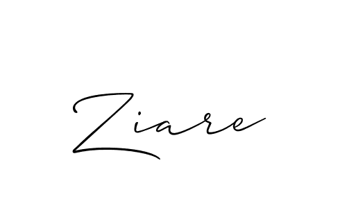 Create a beautiful signature design for name Ziare. With this signature (Allison_Script) fonts, you can make a handwritten signature for free. Ziare signature style 2 images and pictures png