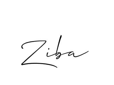 Make a beautiful signature design for name Ziba. With this signature (Allison_Script) style, you can create a handwritten signature for free. Ziba signature style 2 images and pictures png
