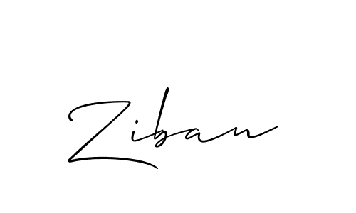 Make a beautiful signature design for name Ziban. With this signature (Allison_Script) style, you can create a handwritten signature for free. Ziban signature style 2 images and pictures png