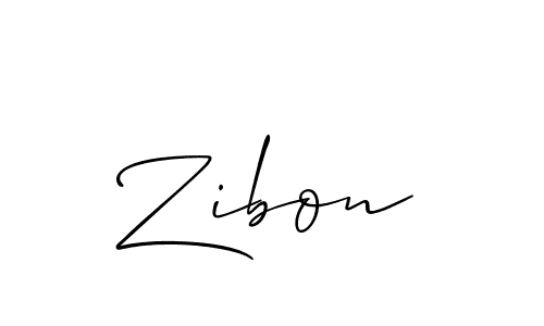 Create a beautiful signature design for name Zibon. With this signature (Allison_Script) fonts, you can make a handwritten signature for free. Zibon signature style 2 images and pictures png