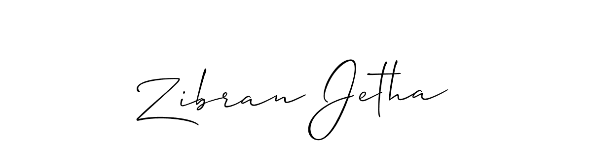 Zibran Jetha stylish signature style. Best Handwritten Sign (Allison_Script) for my name. Handwritten Signature Collection Ideas for my name Zibran Jetha. Zibran Jetha signature style 2 images and pictures png