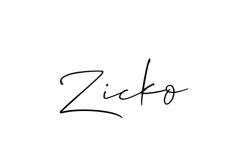 How to make Zicko signature? Allison_Script is a professional autograph style. Create handwritten signature for Zicko name. Zicko signature style 2 images and pictures png