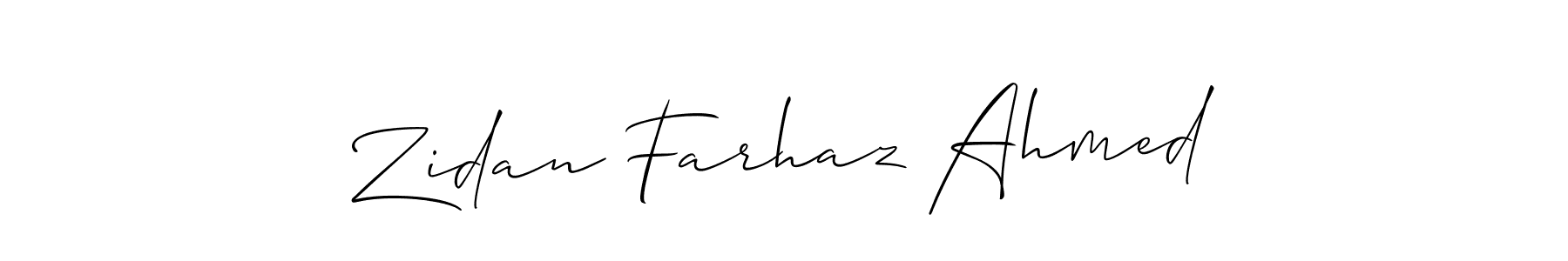 It looks lik you need a new signature style for name Zidan Farhaz Ahmed. Design unique handwritten (Allison_Script) signature with our free signature maker in just a few clicks. Zidan Farhaz Ahmed signature style 2 images and pictures png