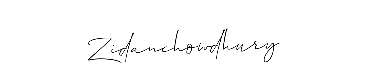 Make a beautiful signature design for name Zidanchowdhury. With this signature (Allison_Script) style, you can create a handwritten signature for free. Zidanchowdhury signature style 2 images and pictures png