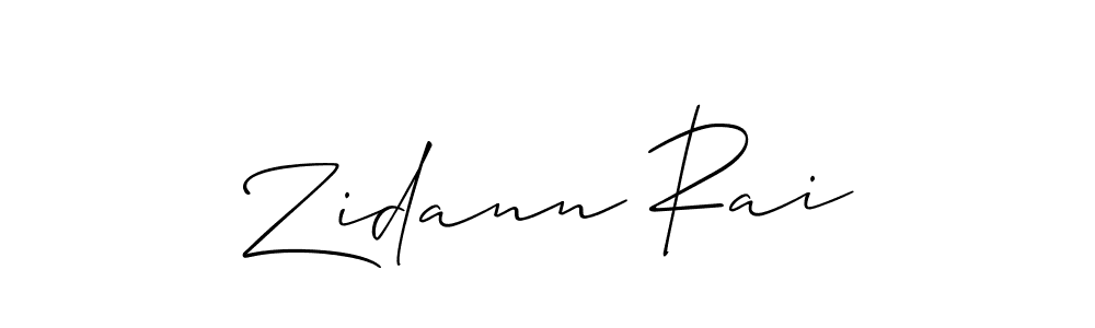 Make a beautiful signature design for name Zidann Rai. With this signature (Allison_Script) style, you can create a handwritten signature for free. Zidann Rai signature style 2 images and pictures png