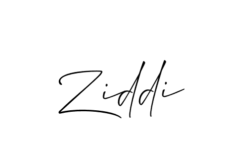 Design your own signature with our free online signature maker. With this signature software, you can create a handwritten (Allison_Script) signature for name Ziddi. Ziddi signature style 2 images and pictures png