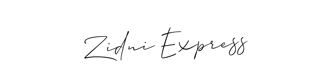 How to make Zidni Express signature? Allison_Script is a professional autograph style. Create handwritten signature for Zidni Express name. Zidni Express signature style 2 images and pictures png