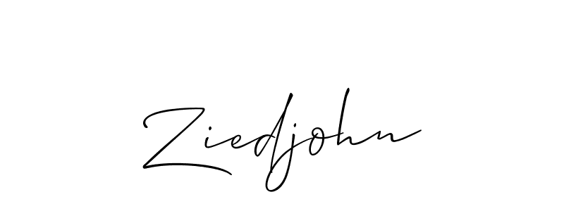 Make a beautiful signature design for name Ziedjohn. With this signature (Allison_Script) style, you can create a handwritten signature for free. Ziedjohn signature style 2 images and pictures png