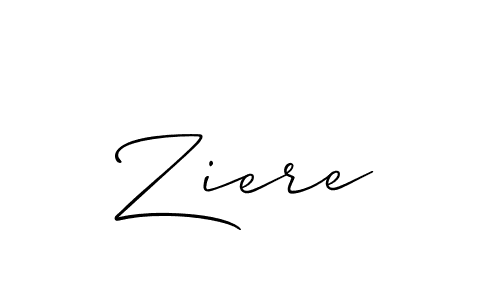 Create a beautiful signature design for name Ziere. With this signature (Allison_Script) fonts, you can make a handwritten signature for free. Ziere signature style 2 images and pictures png