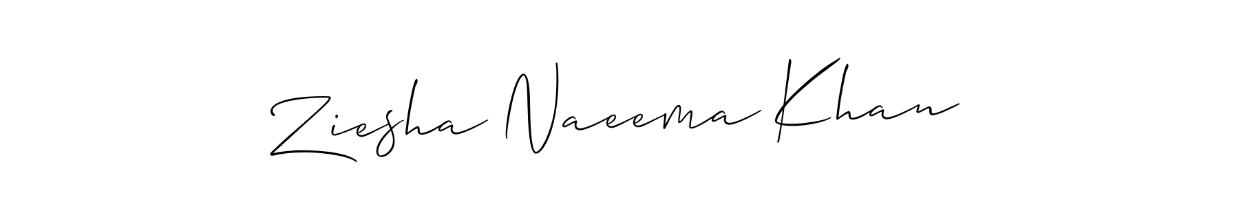 You should practise on your own different ways (Allison_Script) to write your name (Ziesha Naeema Khan) in signature. don't let someone else do it for you. Ziesha Naeema Khan signature style 2 images and pictures png