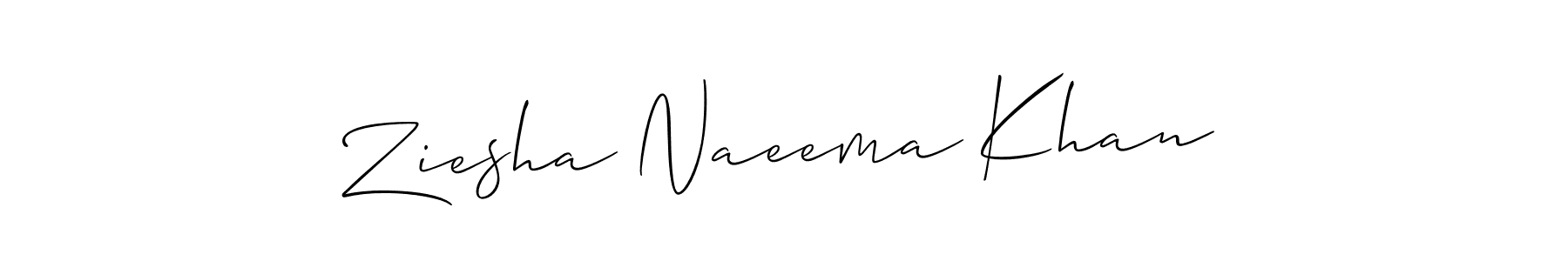 Also we have Ziesha Naeema Khan name is the best signature style. Create professional handwritten signature collection using Allison_Script autograph style. Ziesha Naeema Khan signature style 2 images and pictures png