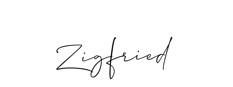 Also we have Zigfried name is the best signature style. Create professional handwritten signature collection using Allison_Script autograph style. Zigfried signature style 2 images and pictures png