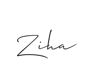 Make a beautiful signature design for name Ziha. With this signature (Allison_Script) style, you can create a handwritten signature for free. Ziha signature style 2 images and pictures png