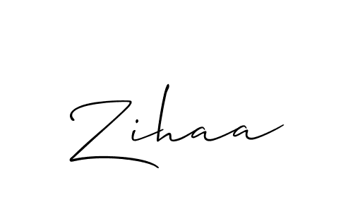 Make a beautiful signature design for name Zihaa. With this signature (Allison_Script) style, you can create a handwritten signature for free. Zihaa signature style 2 images and pictures png