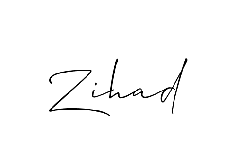 The best way (Allison_Script) to make a short signature is to pick only two or three words in your name. The name Zihad include a total of six letters. For converting this name. Zihad signature style 2 images and pictures png
