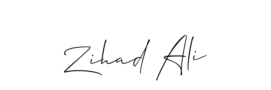 The best way (Allison_Script) to make a short signature is to pick only two or three words in your name. The name Zihad Ali include a total of six letters. For converting this name. Zihad Ali signature style 2 images and pictures png