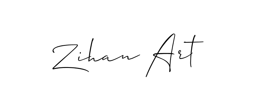 How to make Zihan Art name signature. Use Allison_Script style for creating short signs online. This is the latest handwritten sign. Zihan Art signature style 2 images and pictures png