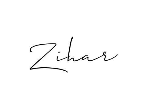 Design your own signature with our free online signature maker. With this signature software, you can create a handwritten (Allison_Script) signature for name Zihar. Zihar signature style 2 images and pictures png