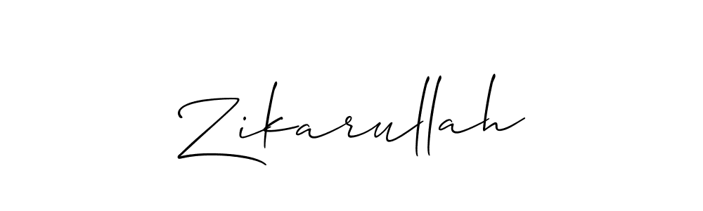 How to make Zikarullah signature? Allison_Script is a professional autograph style. Create handwritten signature for Zikarullah name. Zikarullah signature style 2 images and pictures png