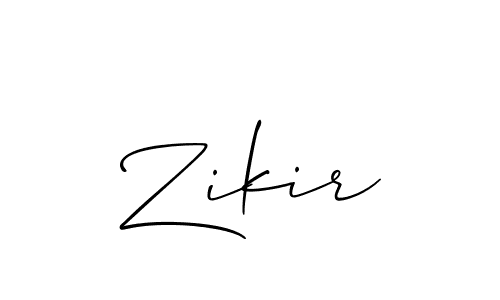 Use a signature maker to create a handwritten signature online. With this signature software, you can design (Allison_Script) your own signature for name Zikir. Zikir signature style 2 images and pictures png