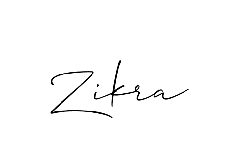 Create a beautiful signature design for name Zikra. With this signature (Allison_Script) fonts, you can make a handwritten signature for free. Zikra signature style 2 images and pictures png