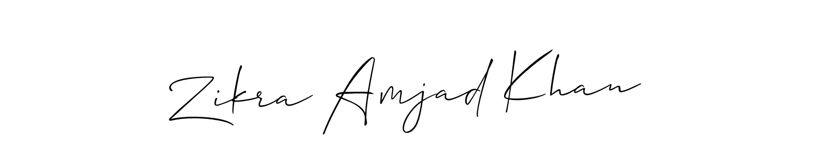 Design your own signature with our free online signature maker. With this signature software, you can create a handwritten (Allison_Script) signature for name Zikra Amjad Khan. Zikra Amjad Khan signature style 2 images and pictures png