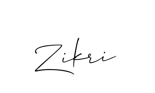 Make a beautiful signature design for name Zikri. With this signature (Allison_Script) style, you can create a handwritten signature for free. Zikri signature style 2 images and pictures png