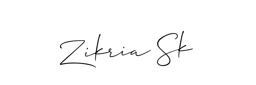 Also we have Zikria Sk name is the best signature style. Create professional handwritten signature collection using Allison_Script autograph style. Zikria Sk signature style 2 images and pictures png