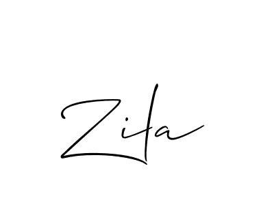 Make a beautiful signature design for name Zila. With this signature (Allison_Script) style, you can create a handwritten signature for free. Zila signature style 2 images and pictures png