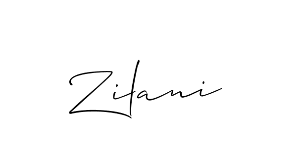 Design your own signature with our free online signature maker. With this signature software, you can create a handwritten (Allison_Script) signature for name Zilani. Zilani signature style 2 images and pictures png