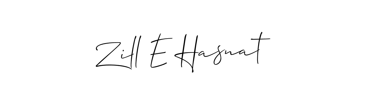 How to make Zill E Hasnat name signature. Use Allison_Script style for creating short signs online. This is the latest handwritten sign. Zill E Hasnat signature style 2 images and pictures png