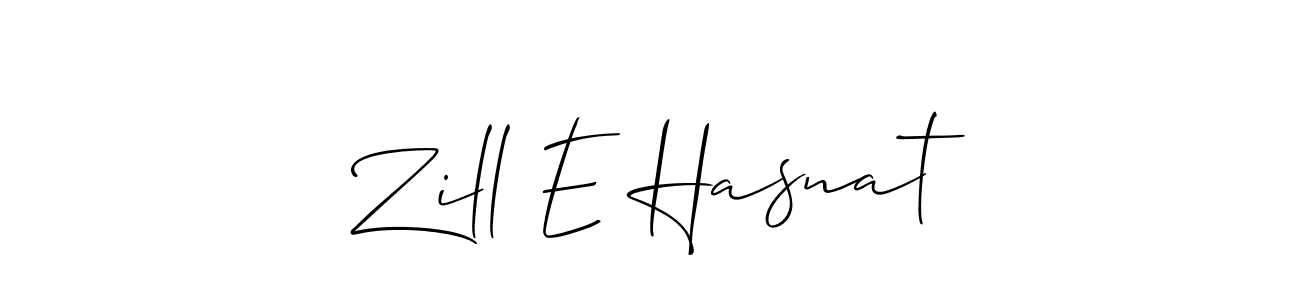 How to make Zill E Hasnat name signature. Use Allison_Script style for creating short signs online. This is the latest handwritten sign. Zill E Hasnat signature style 2 images and pictures png