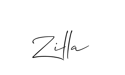 Make a beautiful signature design for name Zilla. With this signature (Allison_Script) style, you can create a handwritten signature for free. Zilla signature style 2 images and pictures png