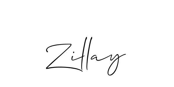 The best way (Allison_Script) to make a short signature is to pick only two or three words in your name. The name Zillay include a total of six letters. For converting this name. Zillay signature style 2 images and pictures png