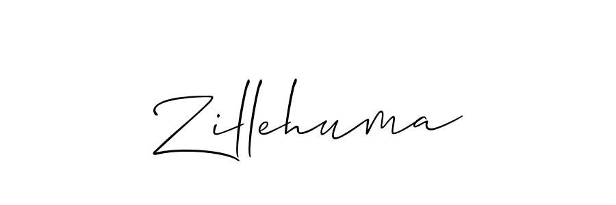 Create a beautiful signature design for name Zillehuma. With this signature (Allison_Script) fonts, you can make a handwritten signature for free. Zillehuma signature style 2 images and pictures png