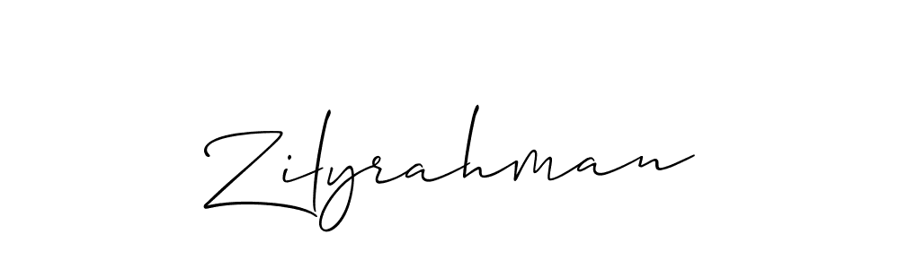 You should practise on your own different ways (Allison_Script) to write your name (Zilyrahman) in signature. don't let someone else do it for you. Zilyrahman signature style 2 images and pictures png